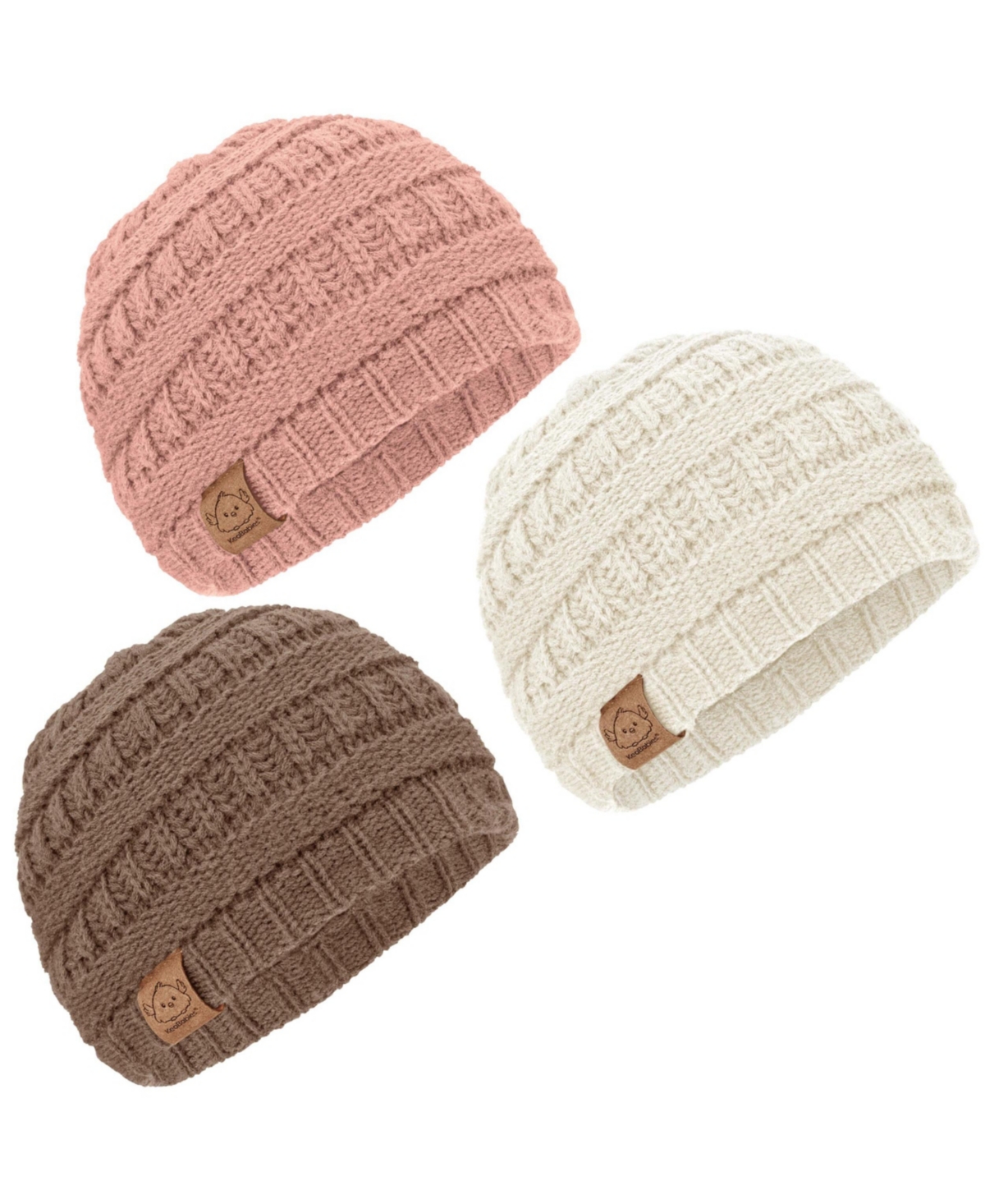 KeaBabies 3pk Warmzy Baby Beanies, 0-36 months Baby Hats, Baby Winter Hat for Newborn, Infant, Toddlers, Boys, Girls - Rosie