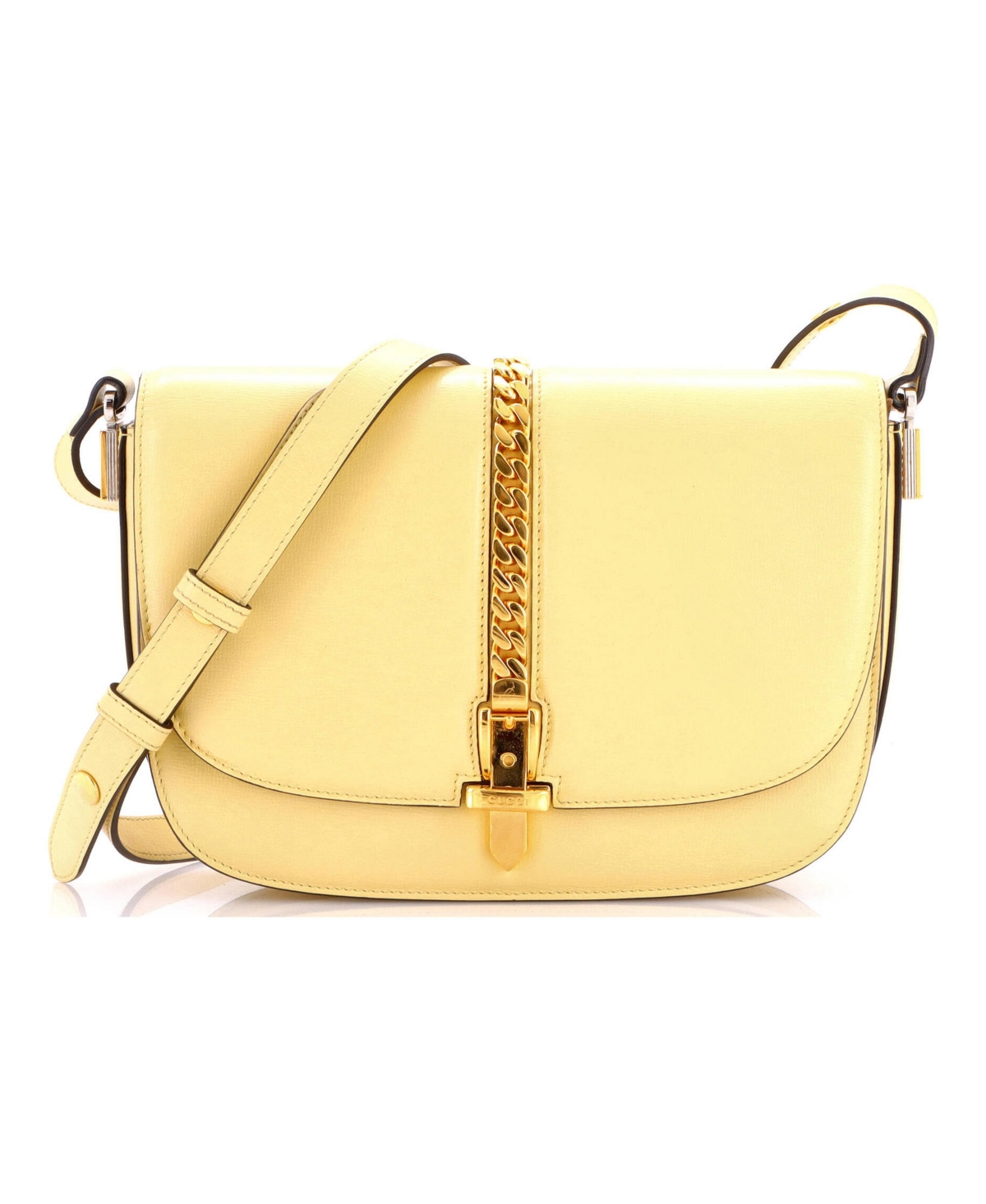Pre-Owned Gucci Small Sylvie 1969 Shoulder Bag Leather - Yellow
