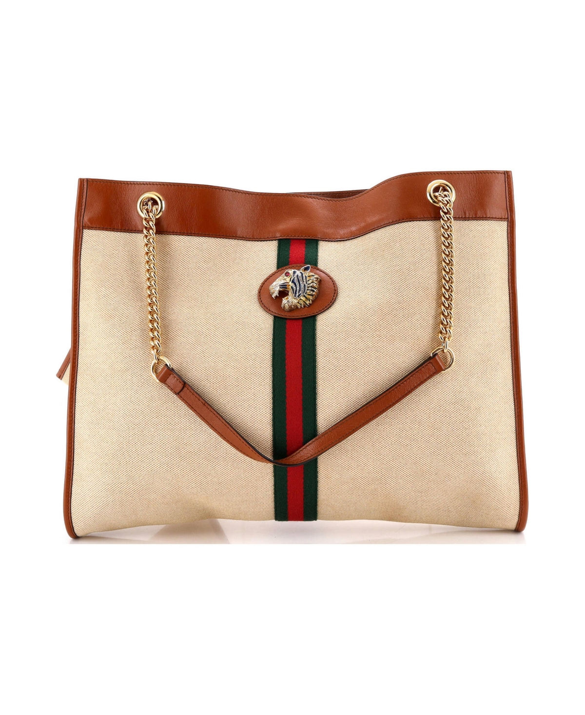 Pre-Owned Gucci Large Rajah Chain Tote Canvas