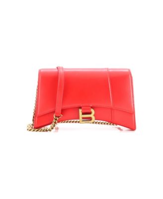 Hourglass Chain Crossbody Bag Leather