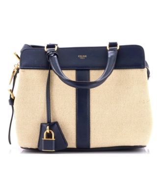 Small Cabas de France Tote Canvas with Leather