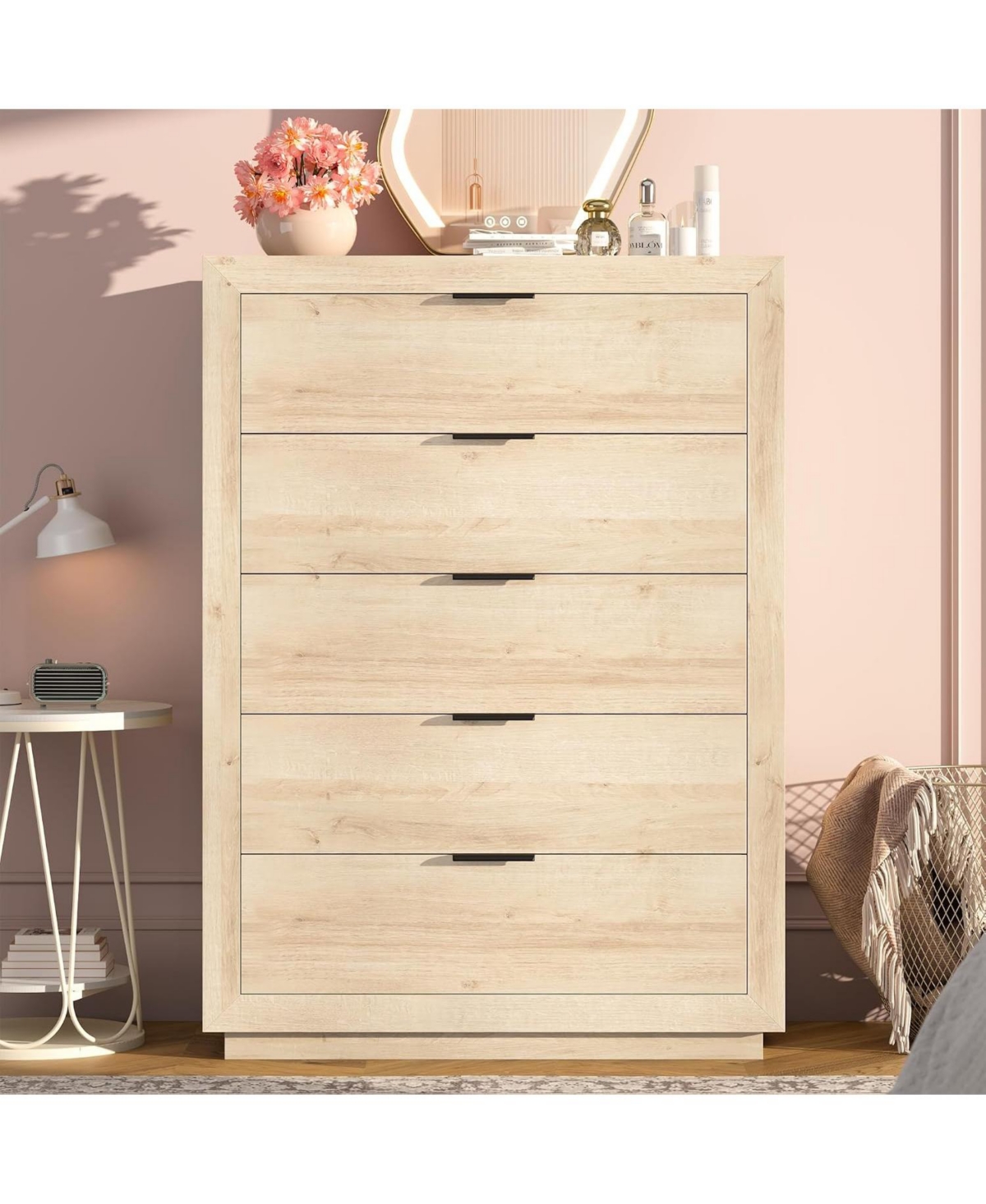 gaomon 5-Drawer Dresser for Bedroom, Chest of Drawers, Dresser for Closet, Diagonal Panel