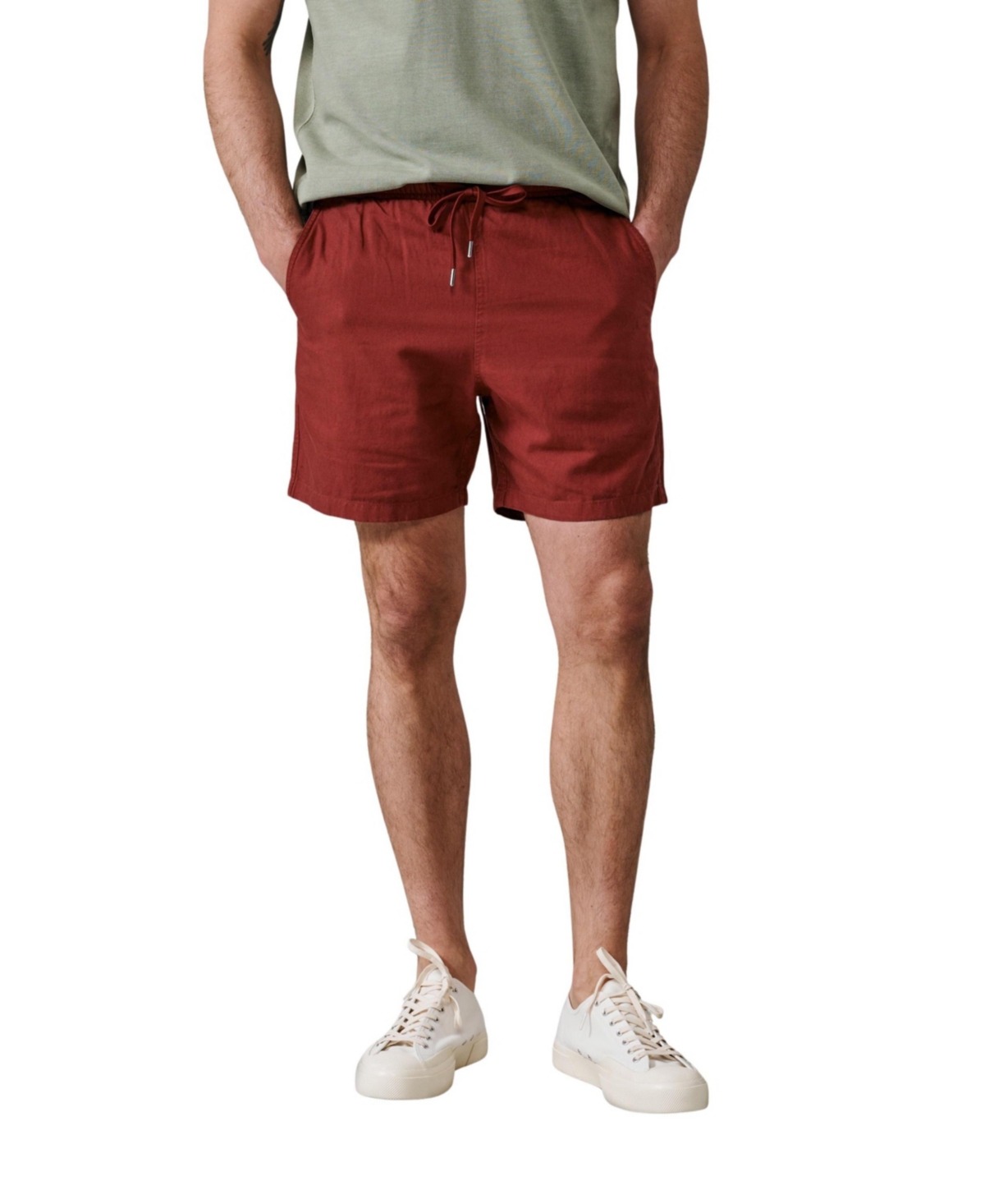 Aubin Men's Whithorn Linen-Blend Drawstring Shorts, 6" Inseam