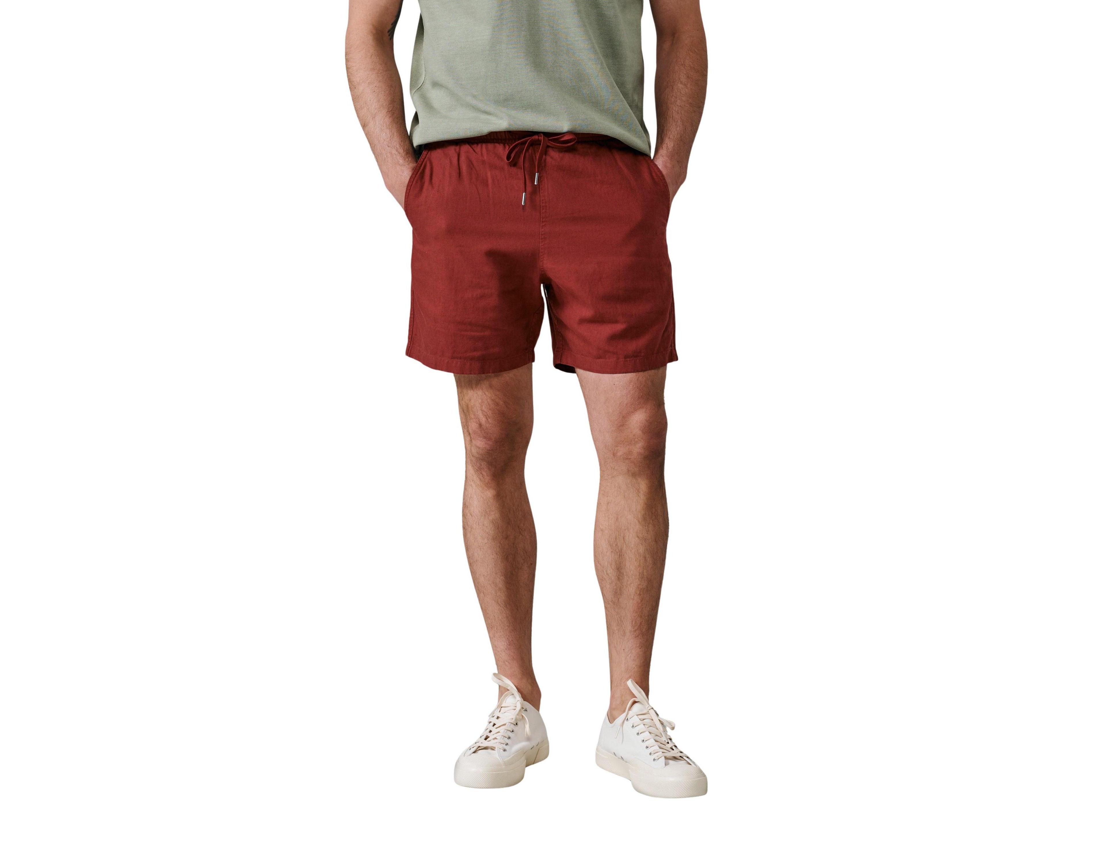 Aubin Men's Whithorn Linen-Blend Drawstring Shorts, 6" Inseam