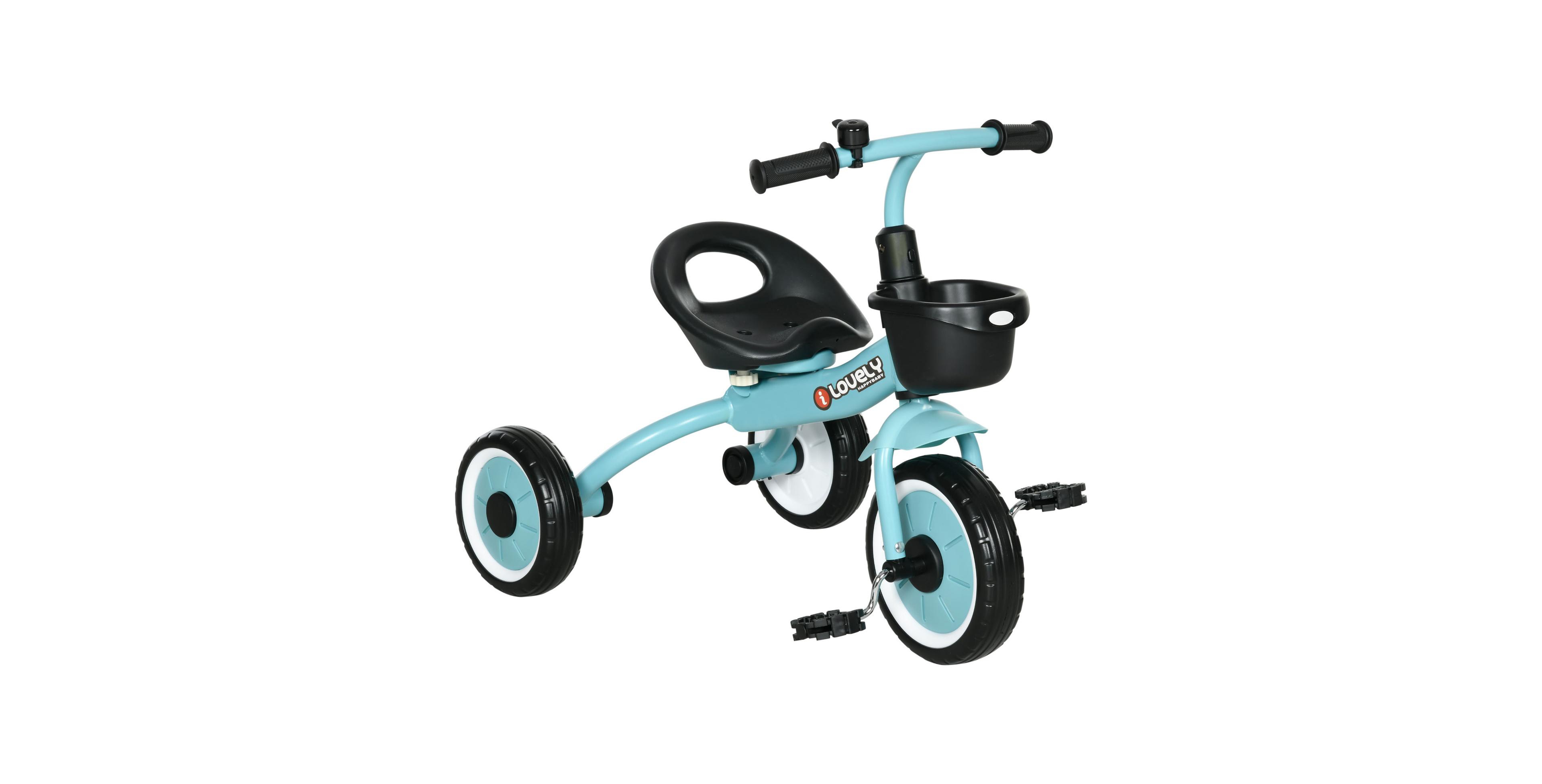 Glintex Toddler Tricycle with Adjustable Seat, Bell and Storage Basket, 55-lb Capacity, Ages 2-5