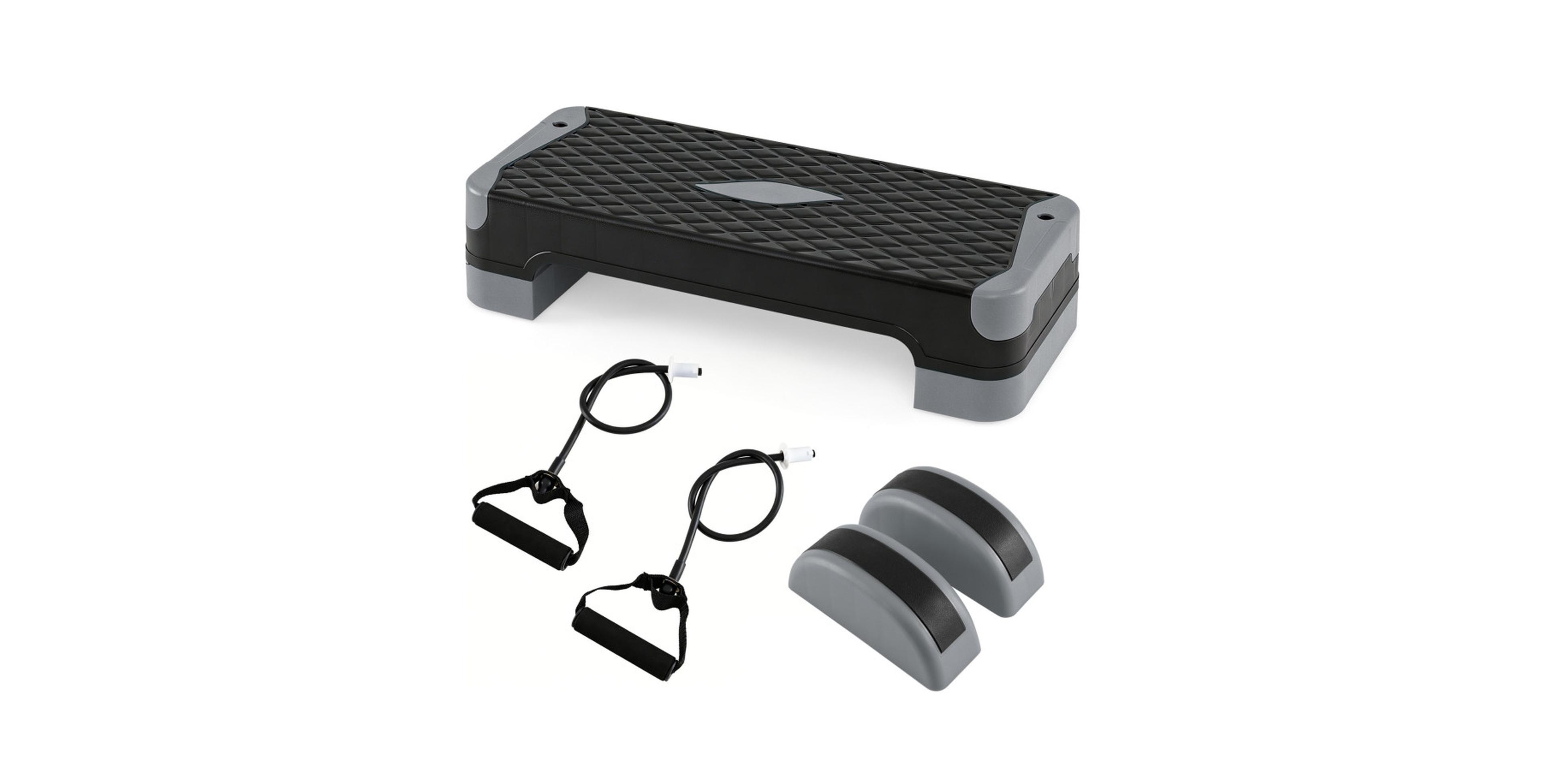 Sugift 3-in-1 Aerobic Step Platform Set with 2 Stackable Risers and Balance Trainers for Home
