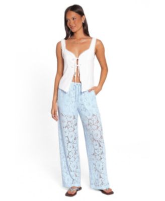 Women's Sabina High-Rise Lace Wide-Leg Pants