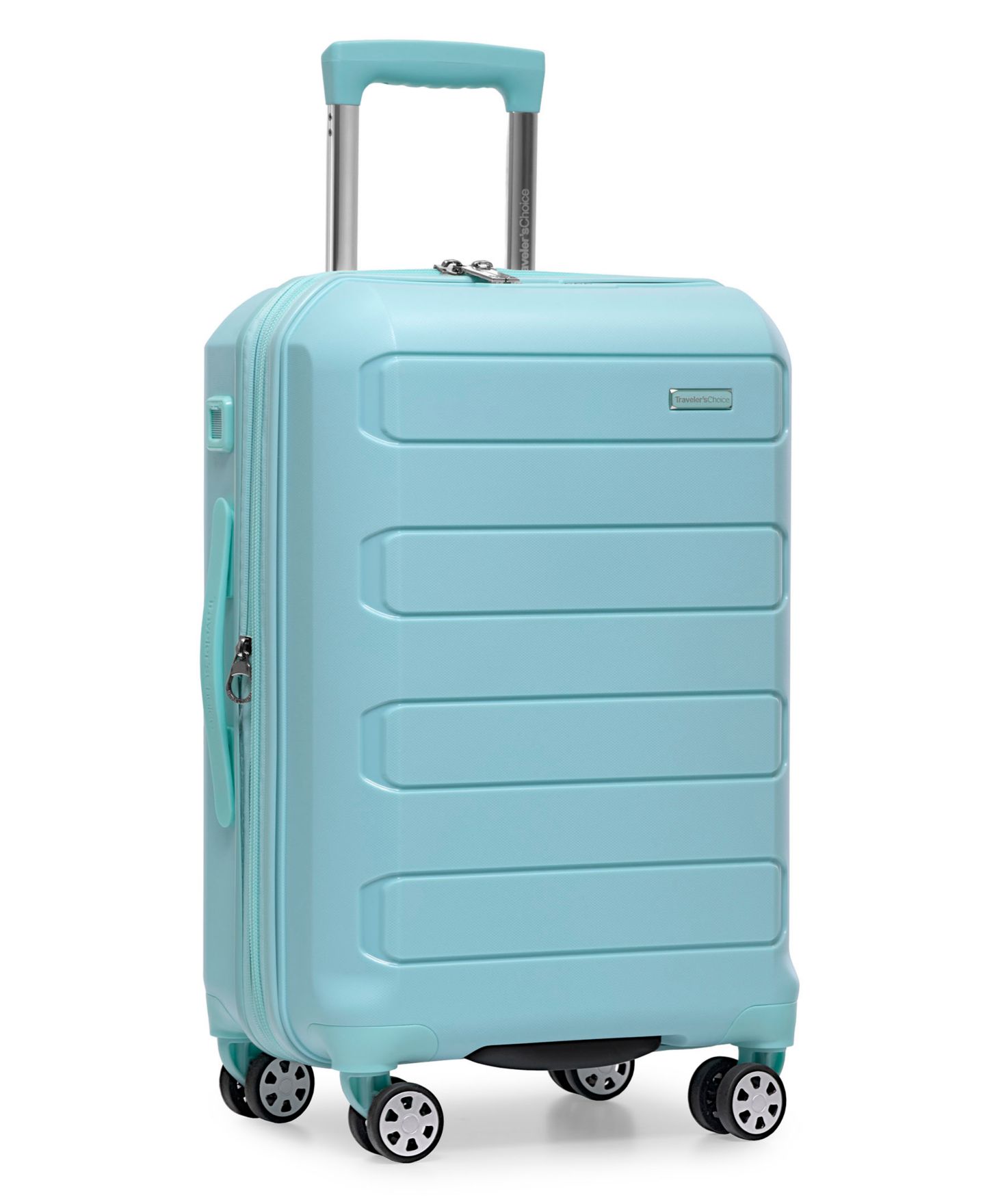 Чемодан Traveler's Choice Pagosa Small Carry-On Hardside Expandable Spinner Luggage, цвет: Синий — фото 1