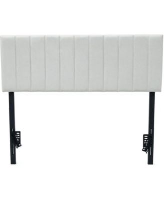 Upholstered Headboard Queen Size, Vertical Striped Design