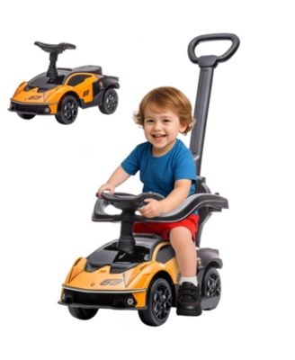 2-in-1 Licensed Lamborghini Toddler Push Car and Stroller with Steering Wheel, 55-lb Capacity, Ages 18-36 Months