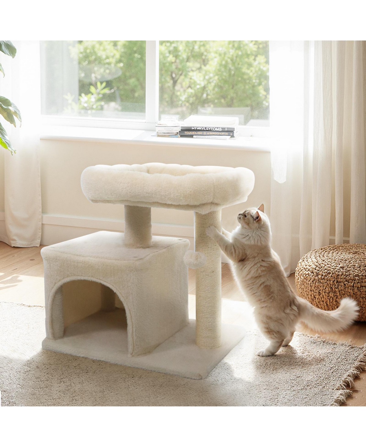 Zeny Small Cat Tree with Large Padded Plush Perch