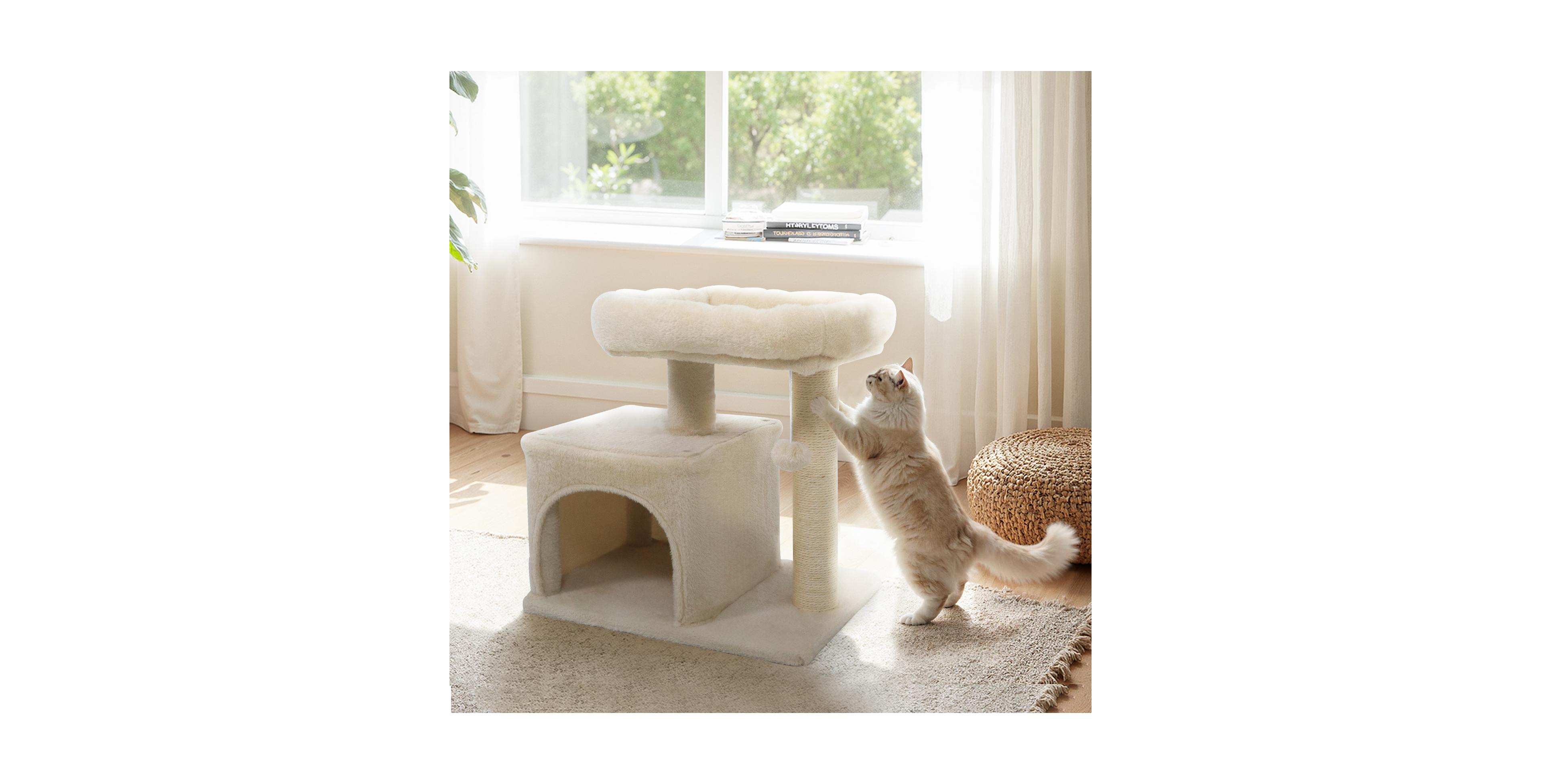 Zeny Small Cat Tree with Large Padded Plush Perch