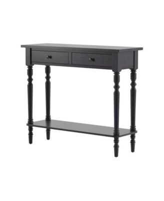 Narrow Console Table - Entryway Table with 2 Drawers and Storage Shelf