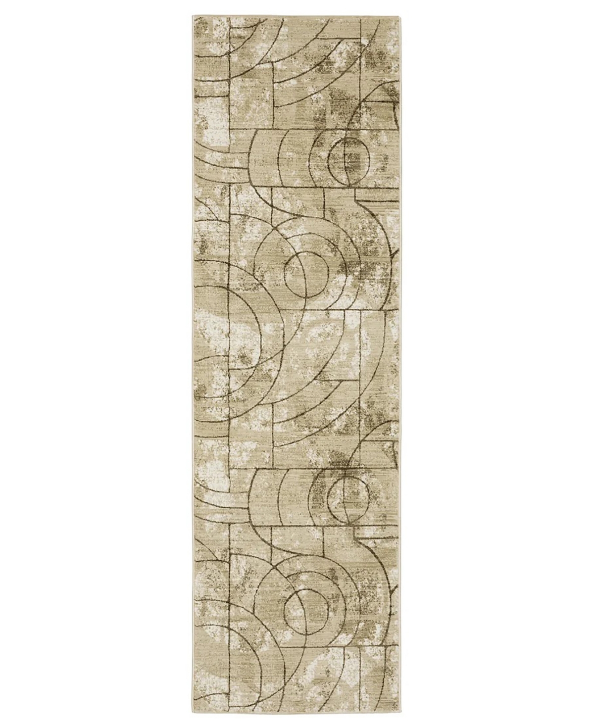 RRE10A068235ST 2 ft. 3 in. x 7 ft. 6 in. Reed RE10A Casual & Contemporary Power Loomed Rectangle Area Rug, Beige