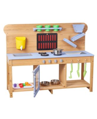 Wooden Outdoor Mud Kitchen 18-Piece Playset, Ages 3+