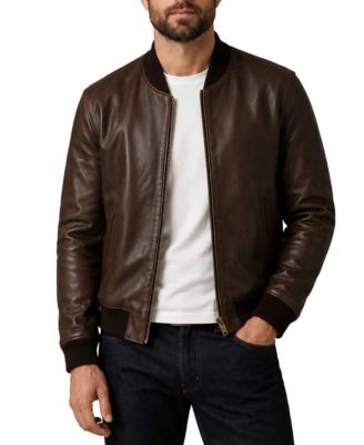 Men's Bomber Classic-Fit Leather Jacket