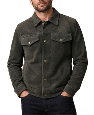 Men's Suede Western Regular-Fit Shirt Jacket