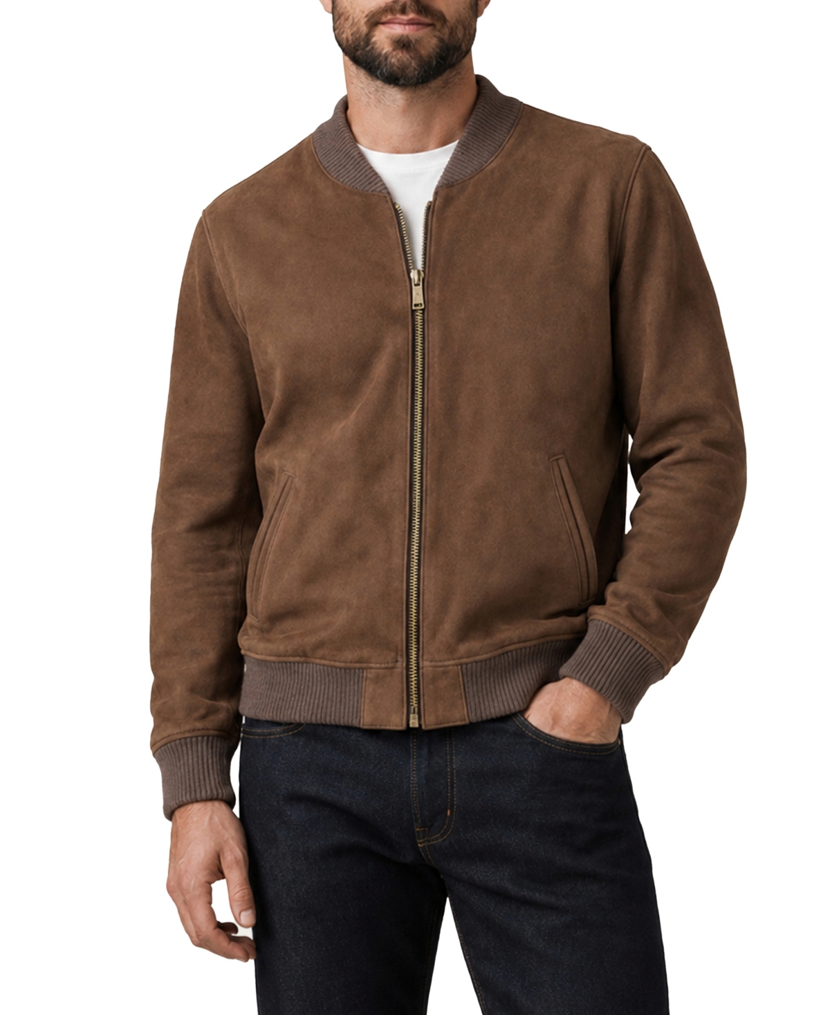 Frye Men's Bomber Classic-Fit Leather Jacket - Cognac