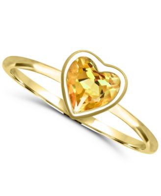 Citrine Round Solitaire Ring (1/2 ct. t.w.) in 14k Gold-Plated Sterling Silver