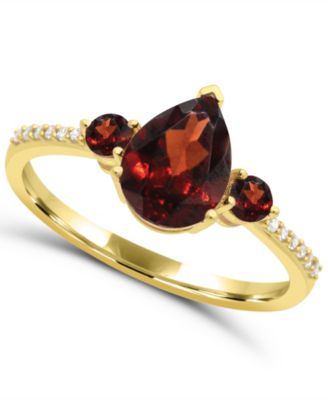 Garnet (1-1/8 ct. t.w.) and Diamond Accent Ring in 14k Gold-Plated Sterling Silver