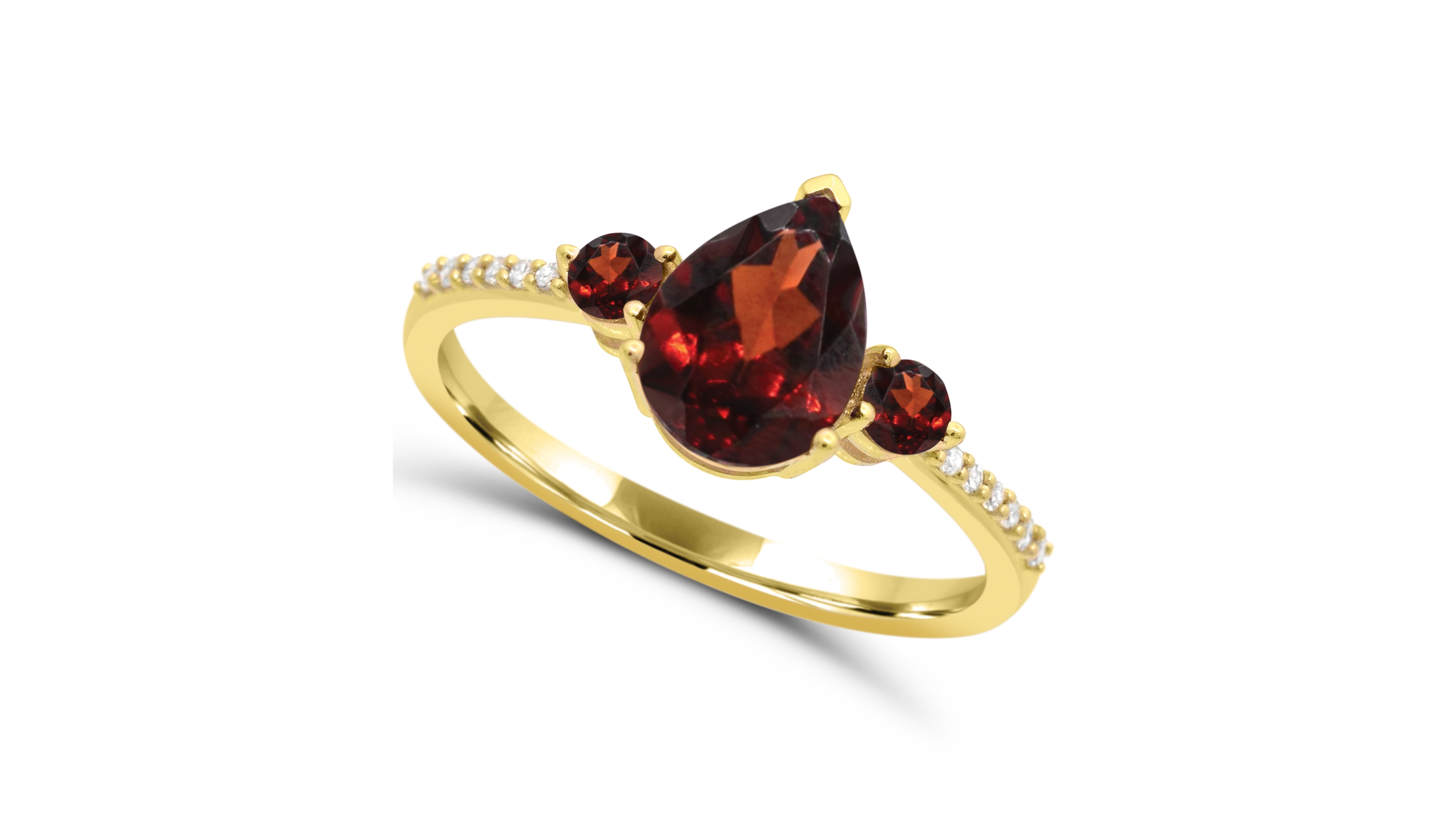 Macy's Garnet (1-1/8 ct. t.w.) and Diamond Accent Ring in 14k Gold-Plated Sterling Silver