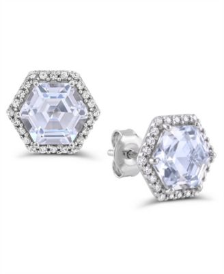 Lab-Grown White Sapphire Stud Earrings (4-7/8 ct. t.w.) in Sterling Silver