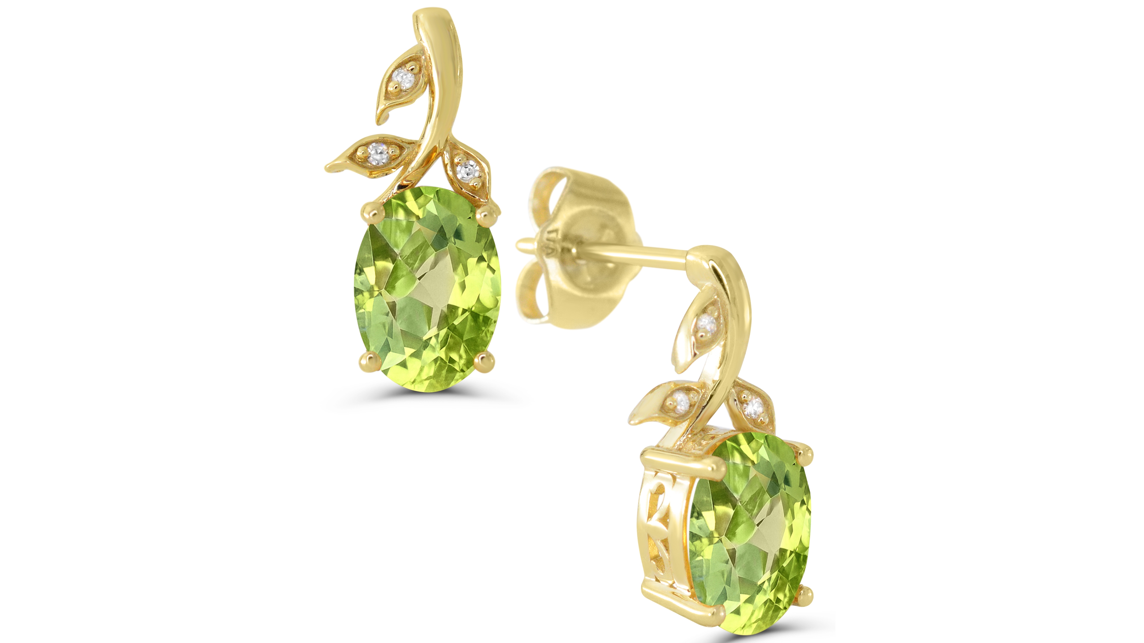 Macy's Peridot and Diamond Accent Earrings (1-3/8 ct. t.w.) in 14k Gold-Plated Sterling Silver