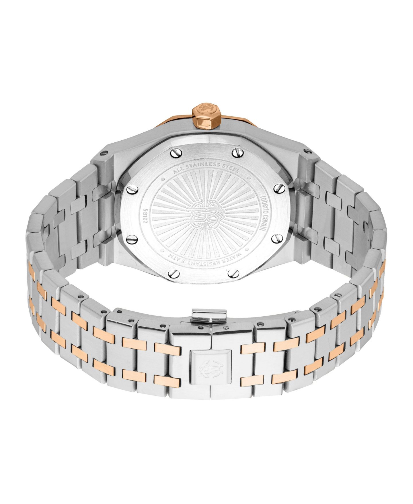 Мужские часы Roberto Cavalli Quartz Two-Tone Stainless Steel Bracelet Watch, 42mm, цвет: Серебряный — фото 2