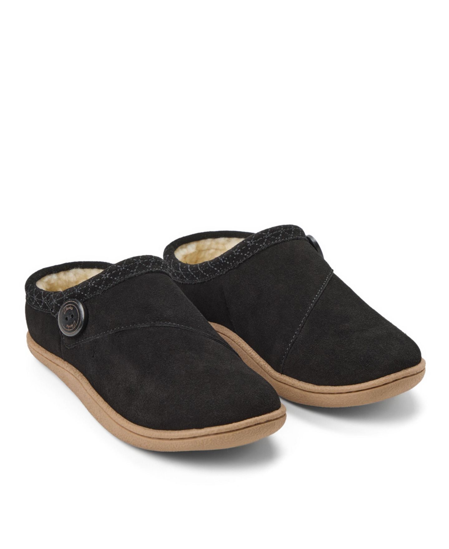 Женские сабо Clarks Embroidered Round-Toe Suede Clog Slippers, цвет: Чёрный — фото 7