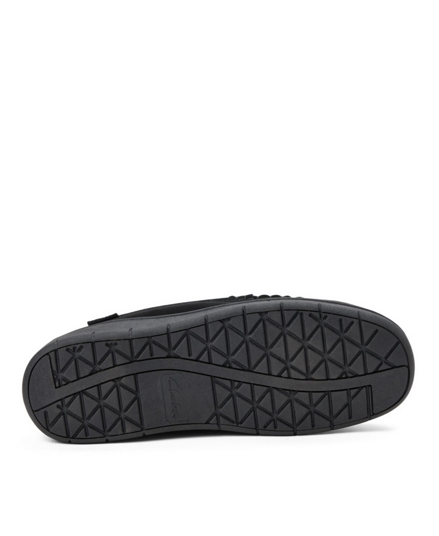 Мужские тапочки Clarks Venetian Moc Memory Foam Genuine Cow Suede Slippers, цвет: Чёрный — фото 5