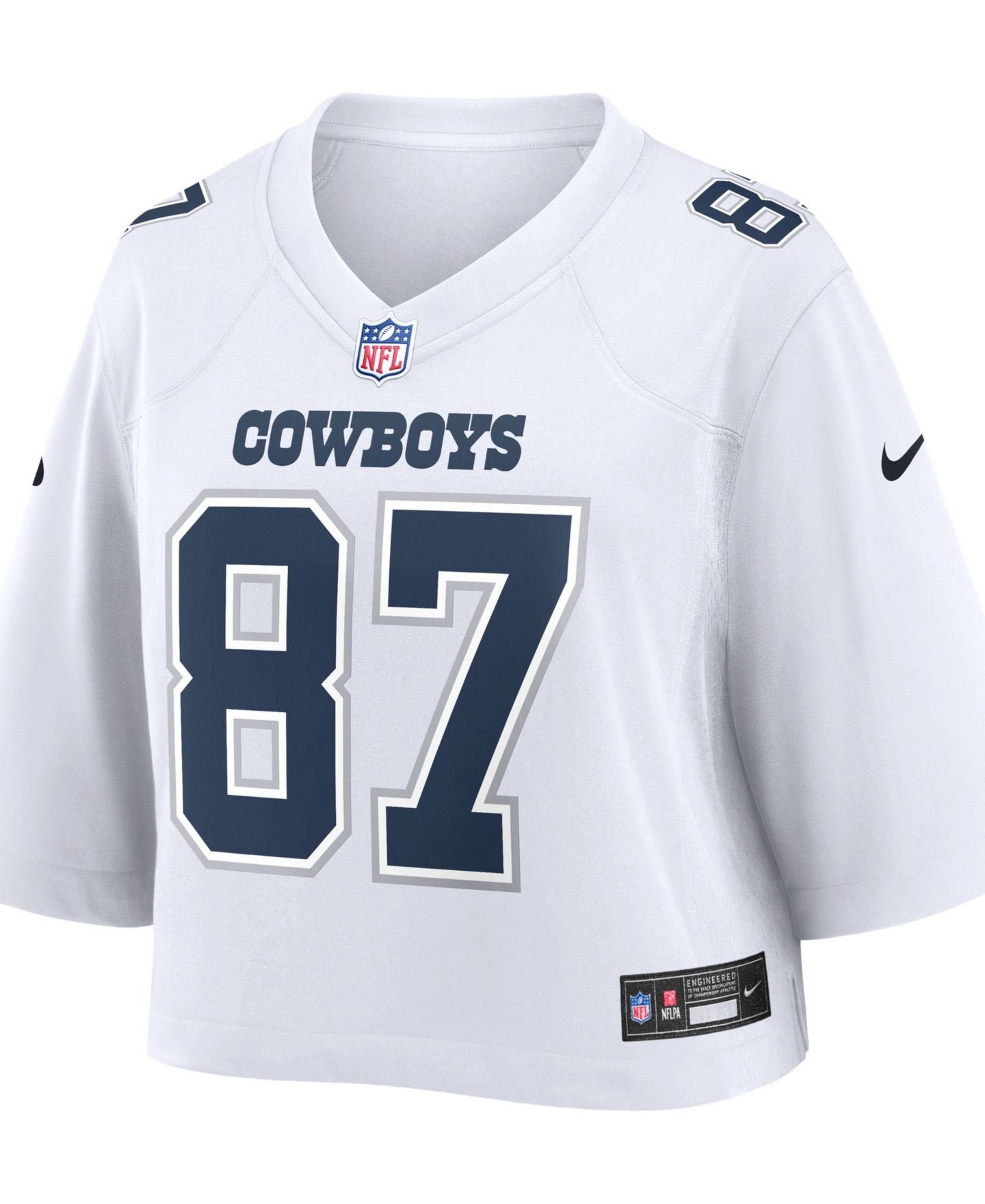 Женский топ Nike Jake Ferguson White Dallas Cowboys Cropped Fashion Game Jersey — фото 3