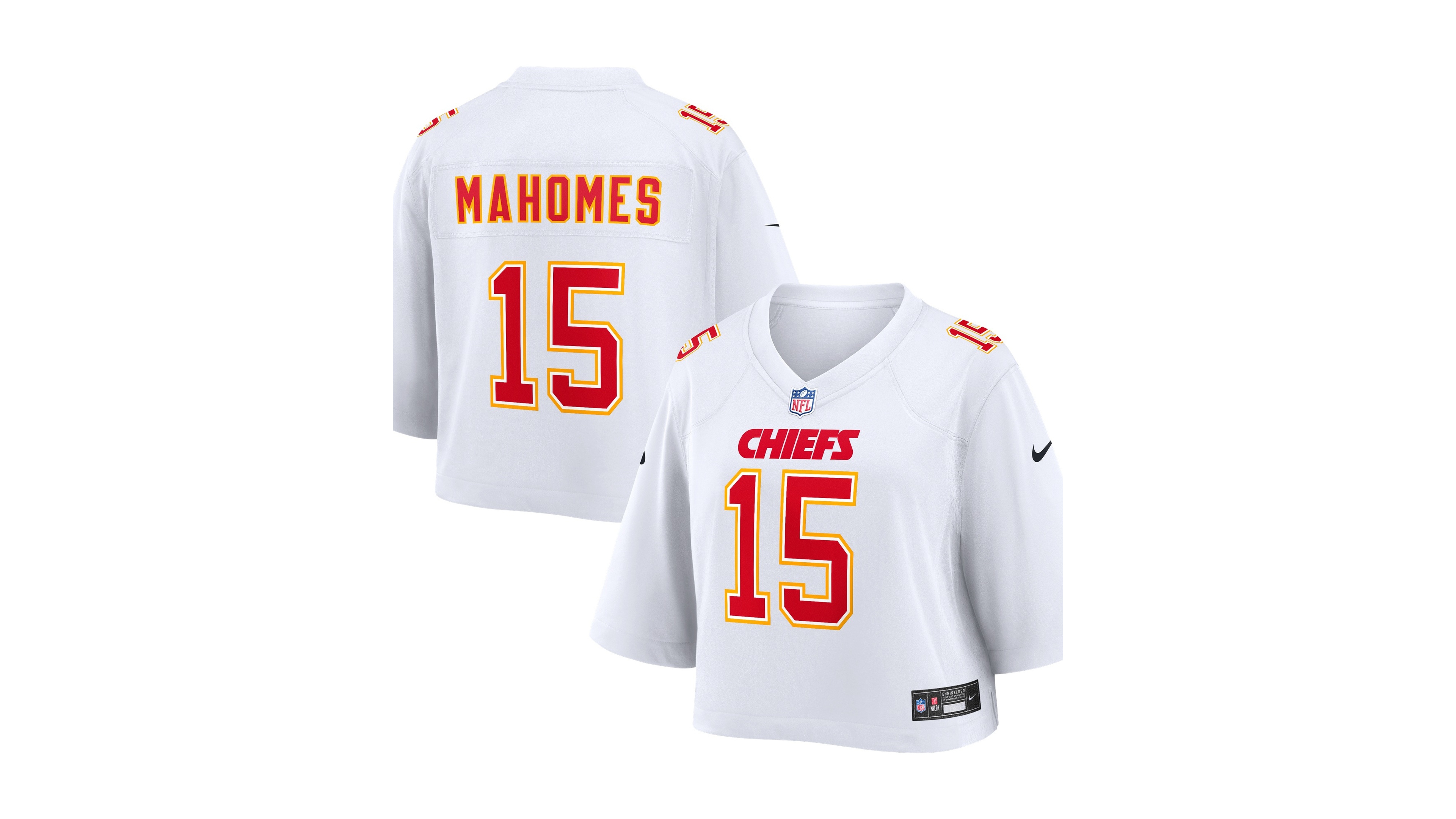 Nike Women's Patrick Mahomes White Kansas City Chiefs Cropped Fashion Game Jersey