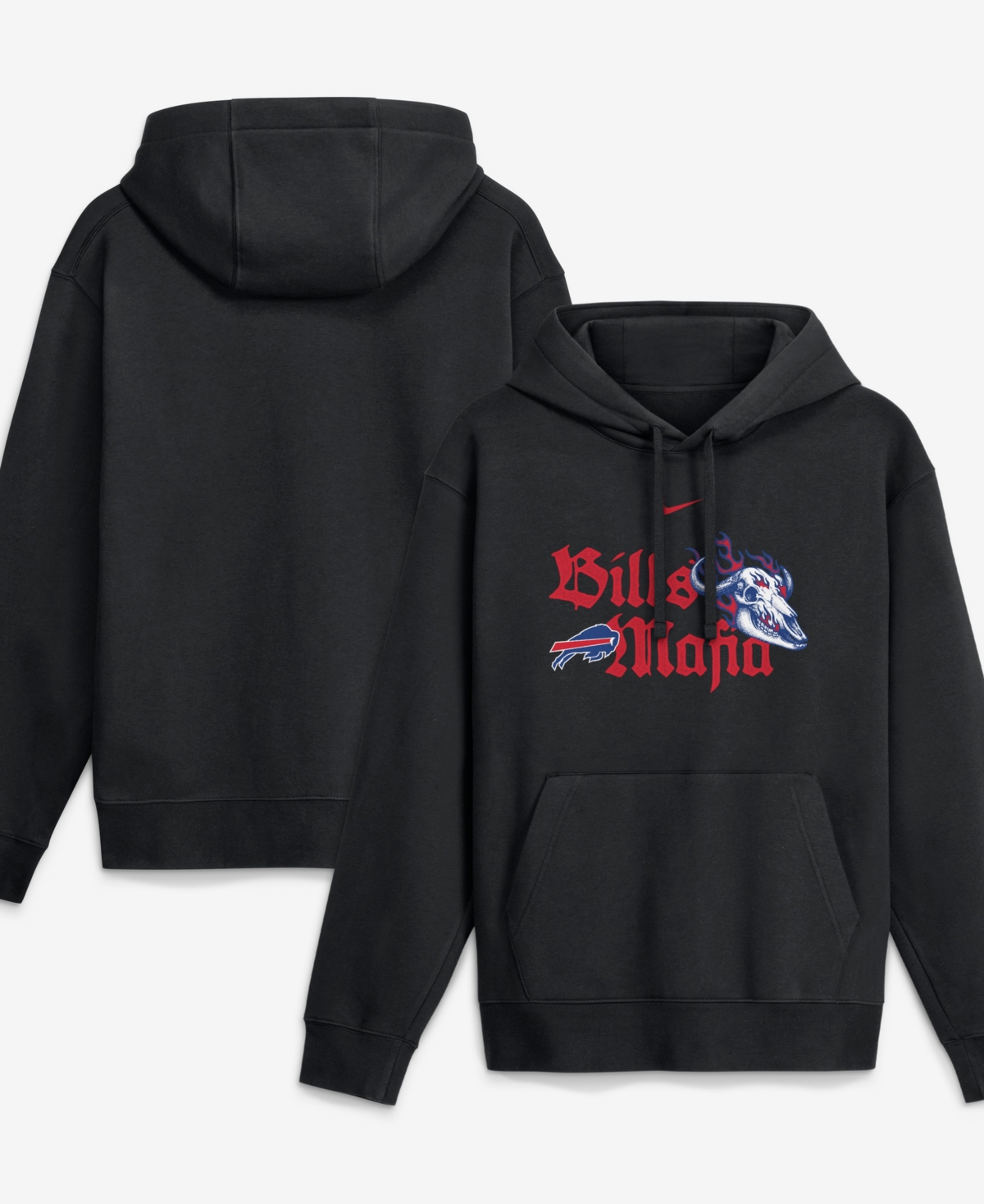 Nike Men's Black Buffalo Bills Mafia Skull Club Fleece Pullover Hoodie