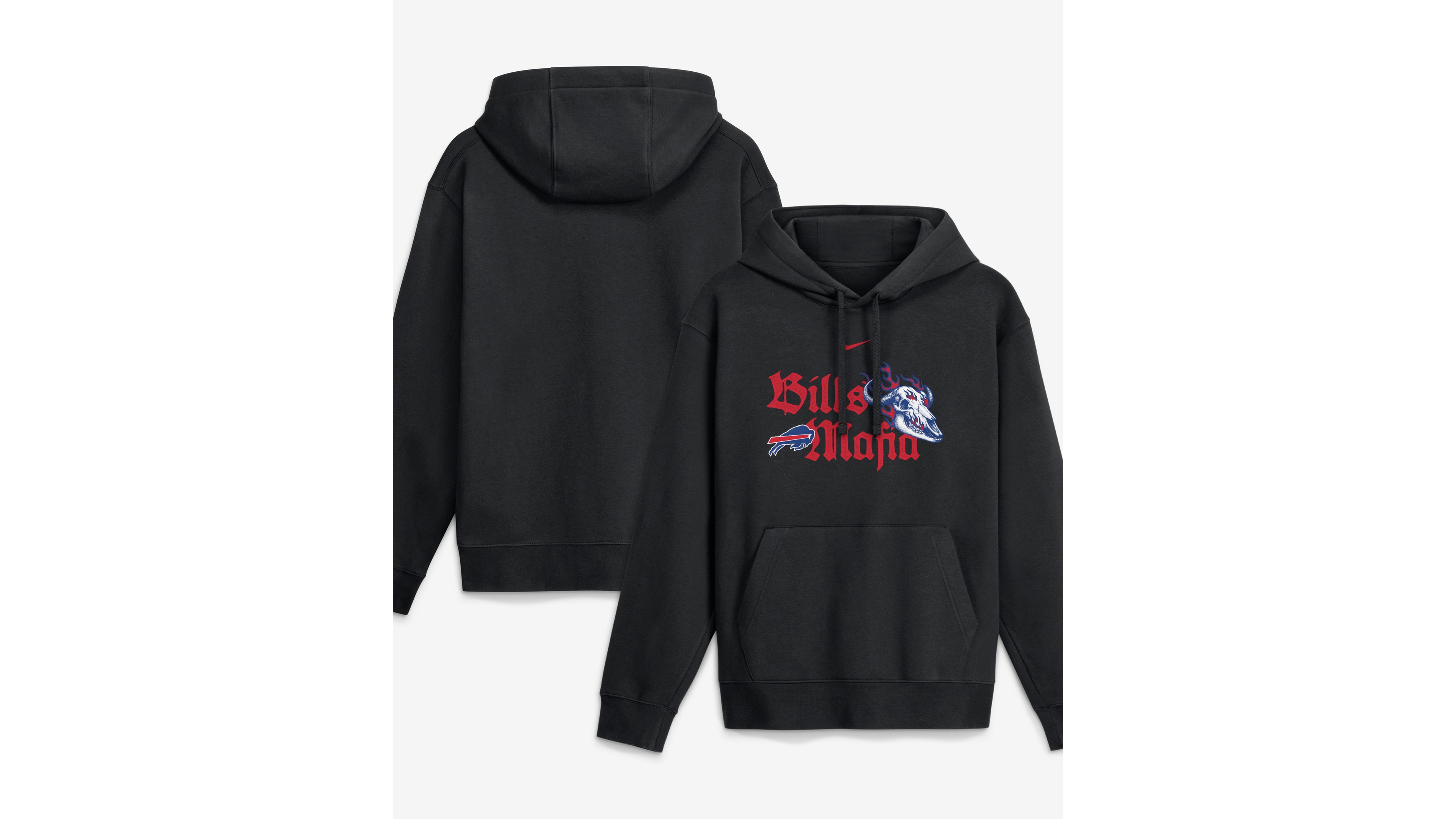 Nike Men's Black Buffalo Bills Mafia Skull Club Fleece Pullover Hoodie