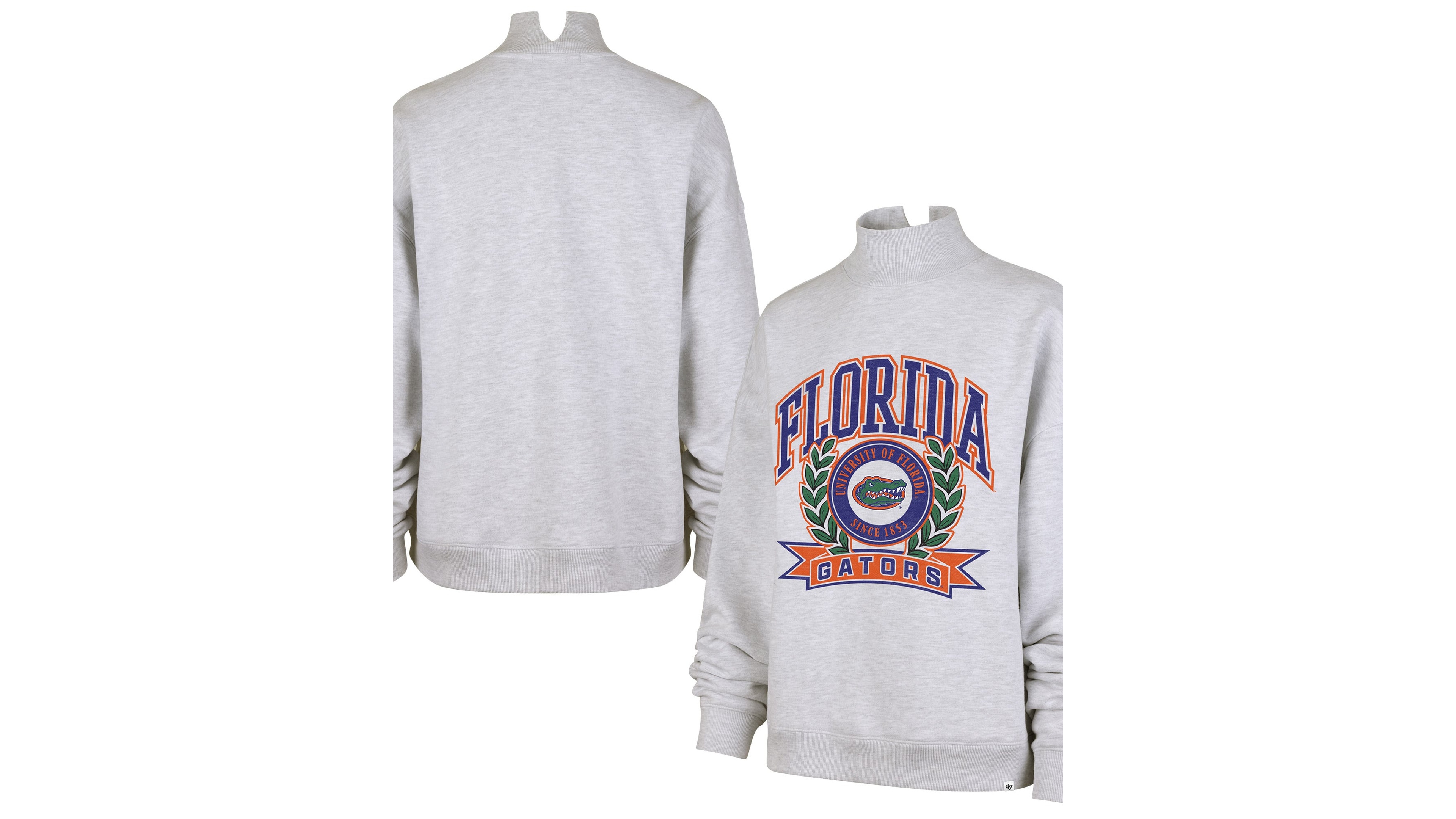 '47 Brand Women's Gray Florida Gators Laurel Arch Mock Neck Sweatshirt