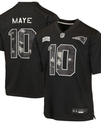 Big Boys' and Girls' Drake Maye Black New England Patriots 2026 Salute to Service Game Jersey