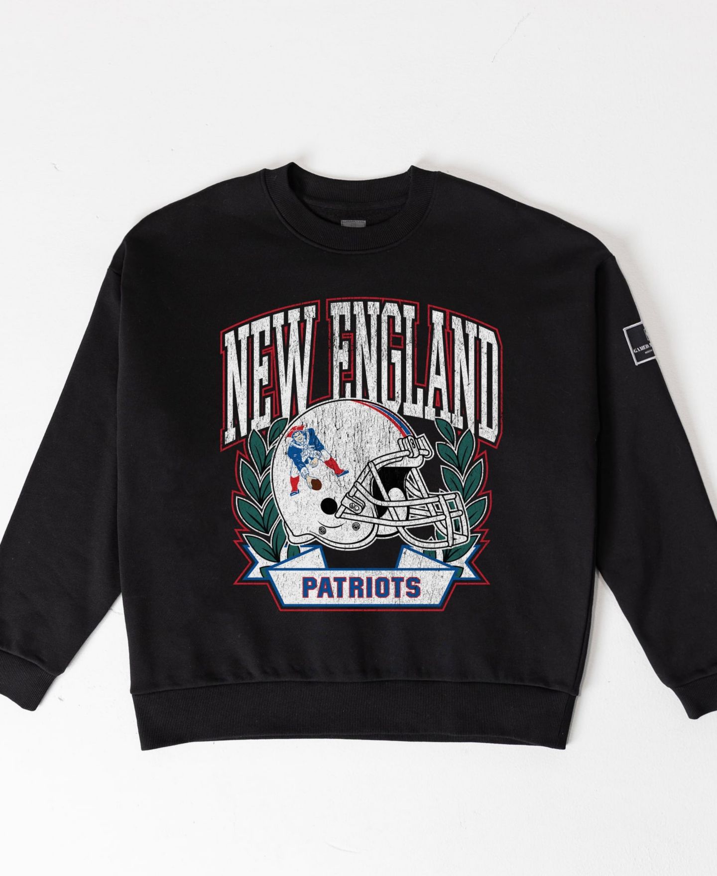 Женская толстовка Gameday Couture Black New England Patriots Oversized Victory Lane Black Label Premium Fleece — фото 2