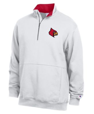Men's White Louisville Cardinals Fleece Quarter-Zip Pullover