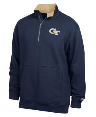 Men's Navy Georgia Tech Yellow Sweatshirts Fleece Quarter-Zip Pullover