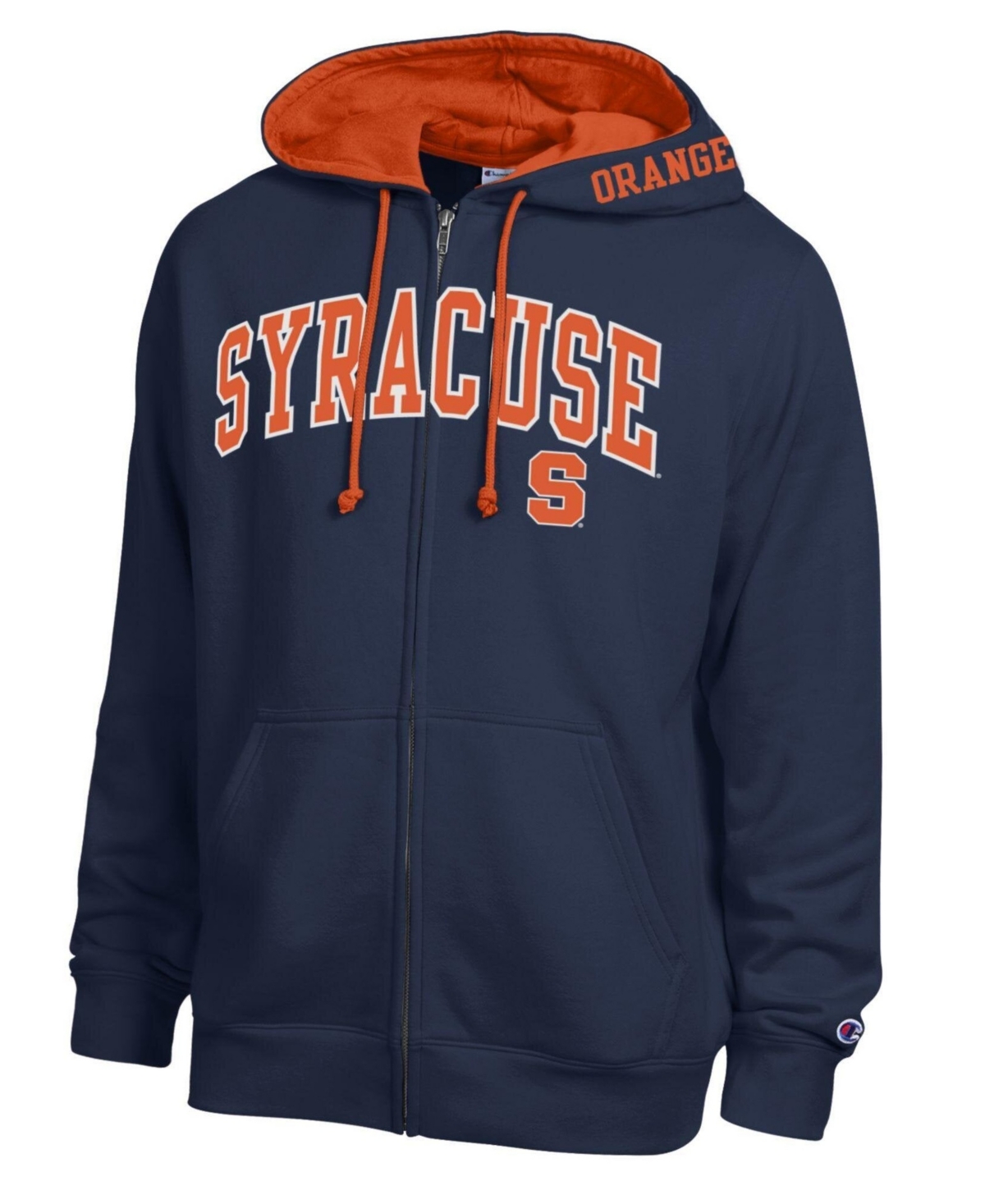 Champion Men's Navy Syracuse Orange Arch Logo Full-Zip Fleece Hoodie - Navy