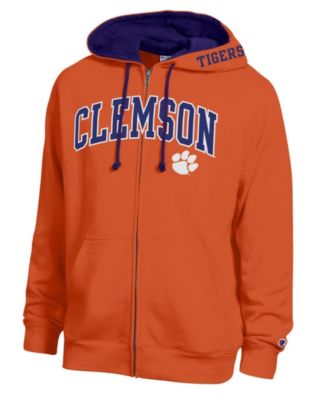 Men's Orange Clemson Tigers Arch Logo Full-Zip Fleece Hoodie