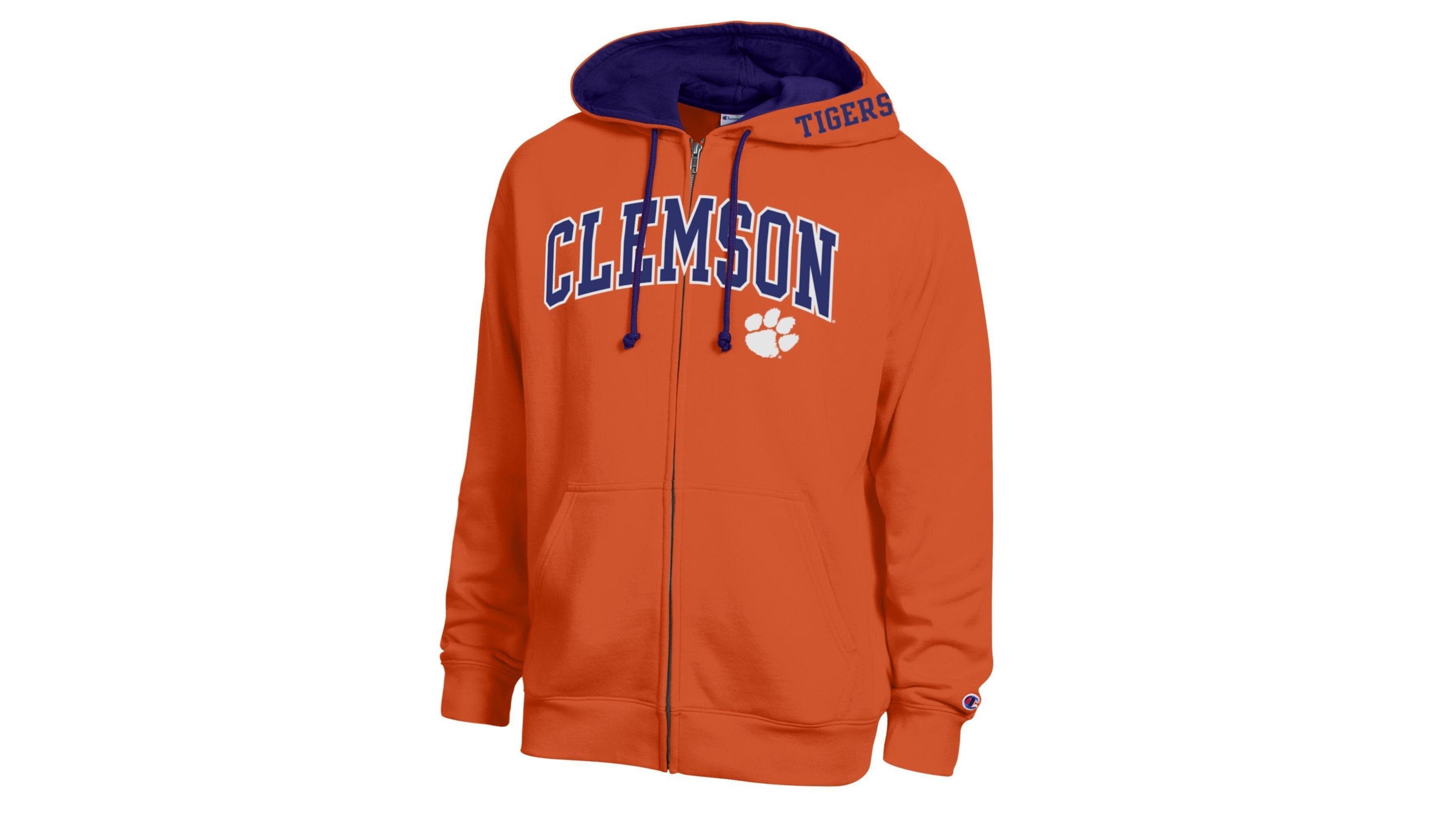 Champion Men's Orange Clemson Tigers Arch Logo Full-Zip Fleece Hoodie