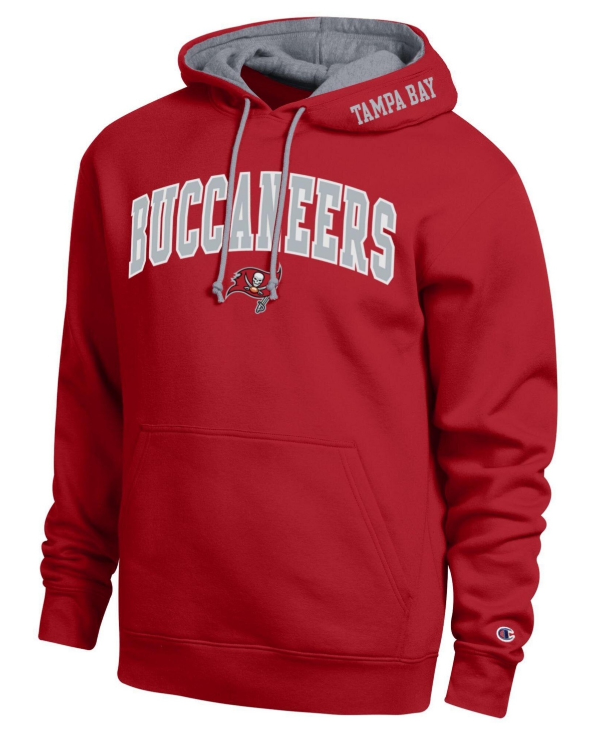 Champion Men's Red/Heather Gray Tampa Bay Buccaneers Contrast Hoodie