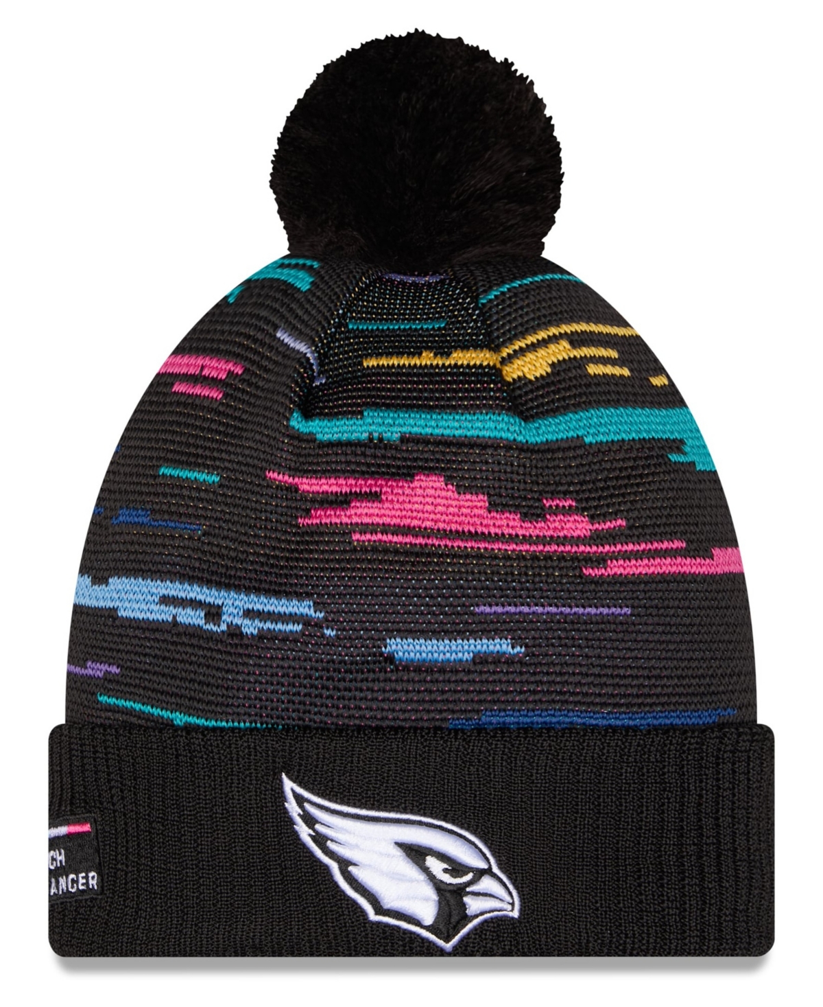 Men's New Era Black Arizona Cardinals 2026 NFL Crucial Catch Cuffed Knit Hat with Pom