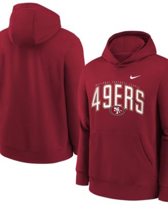Big Boys' and Girls' Scarlet San Francisco 49ers Logo Arch Fleece Hoodie