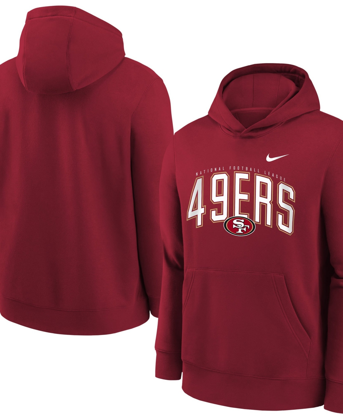 Nike Big Boys' and Girls' Scarlet San Francisco 49ers Logo Arch Fleece Hoodie - Scarlet