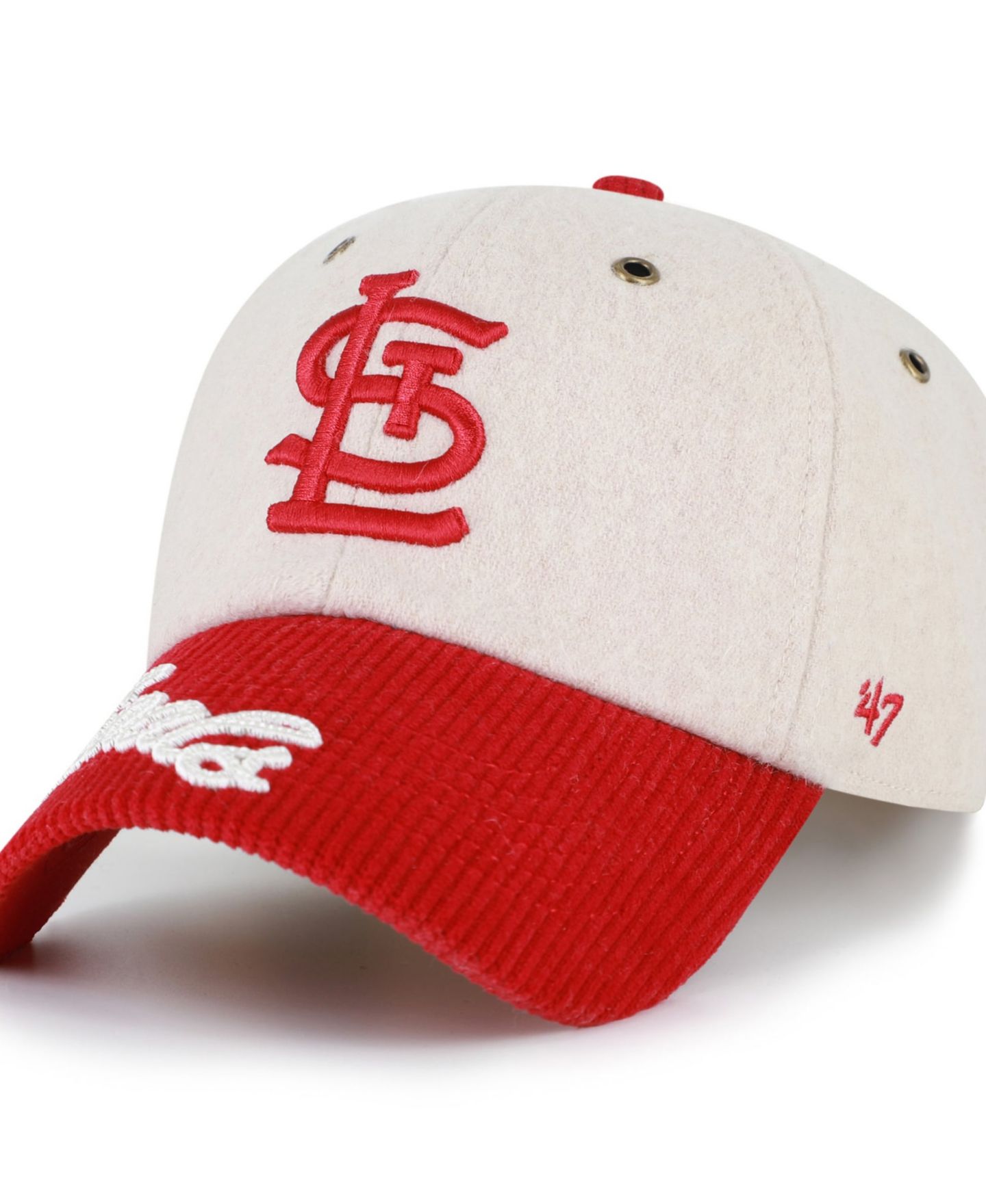 Мужская кепка '47 Brand Natural/Red St. Louis Cardinals Rope Script Clean Up Adjustable Hat — фото 3