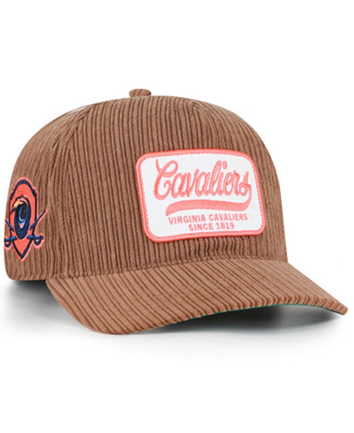 Кепка '47 Brand Brown Virginia Cavaliers Corduroy Patch Hitch Adjustable Hat — фото 1
