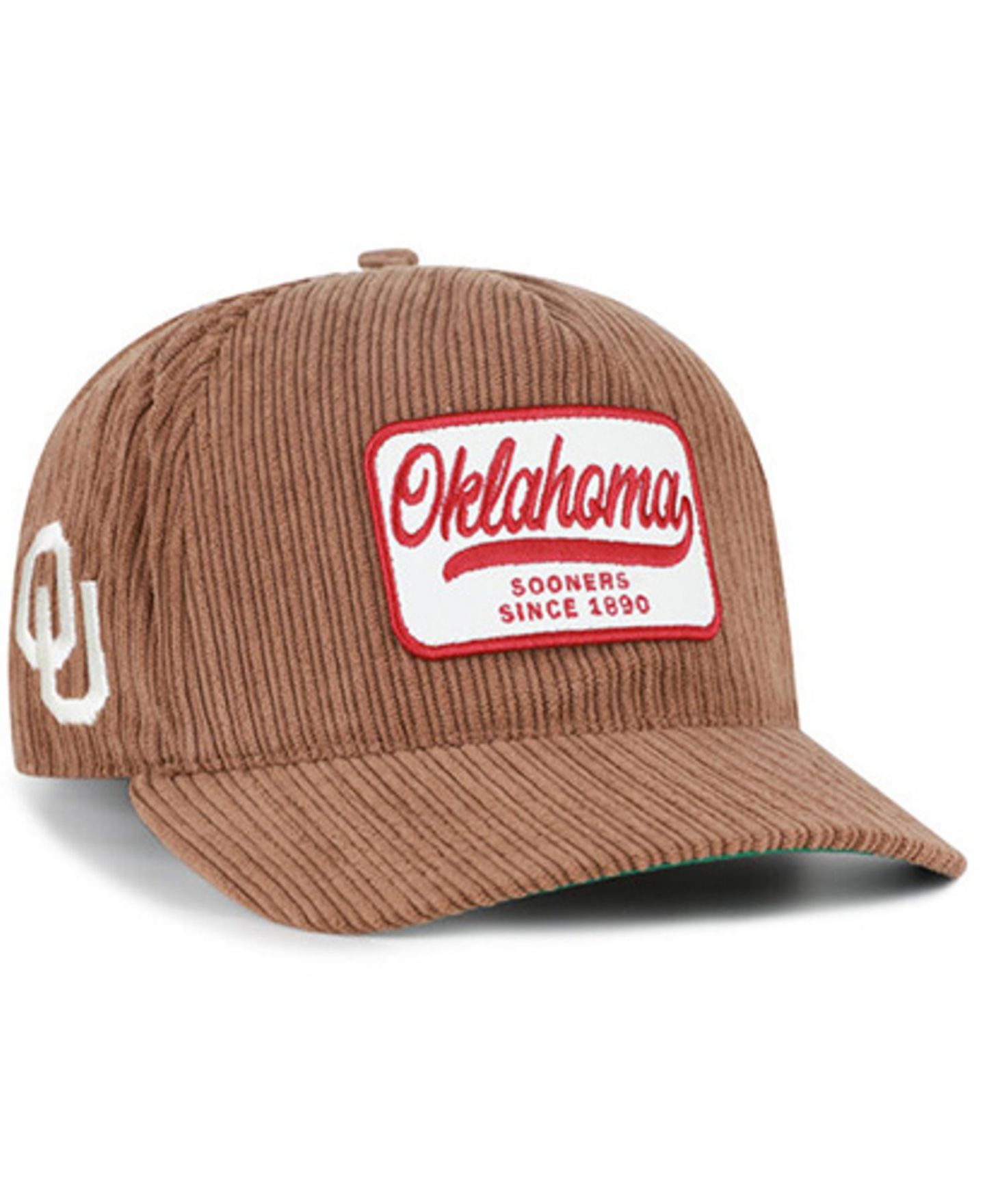 Кепка '47 Brand Brown Oklahoma Sooners Corduroy Patch Hitch Adjustable Hat — фото 1