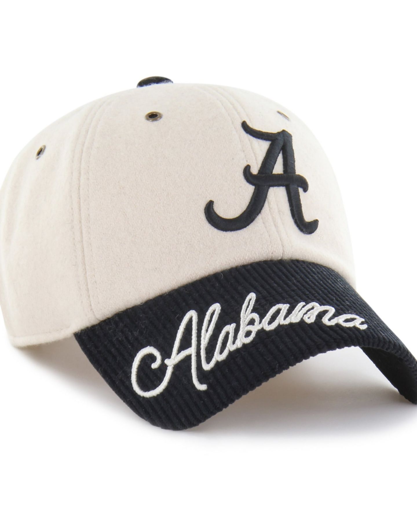 Женская кепка '47 Brand Cream/Black Alabama Crimson Tide Rope Script Clean Up Adjustable Hat — фото 1